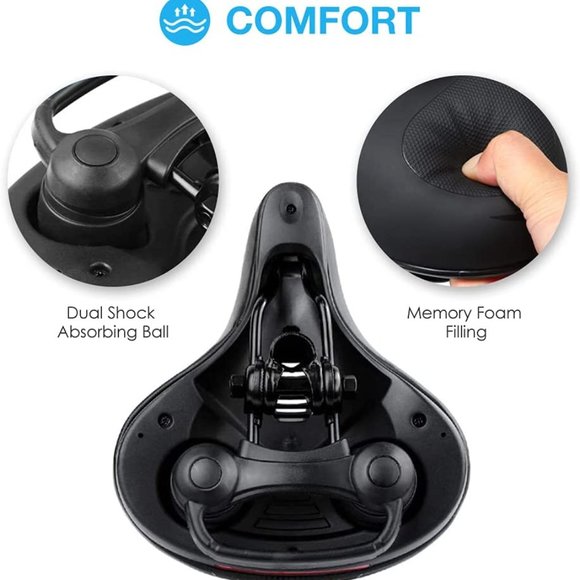 Oversized Bike Seat Cushion Comfort Memory Foam Padded Universal Fit Bicycle - Picture 4 of 9